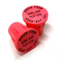 Ribbed Rebar Cap for 3/4" rebar with 1/8" radial outer ring and 2 interior lines of 1/8" lettering