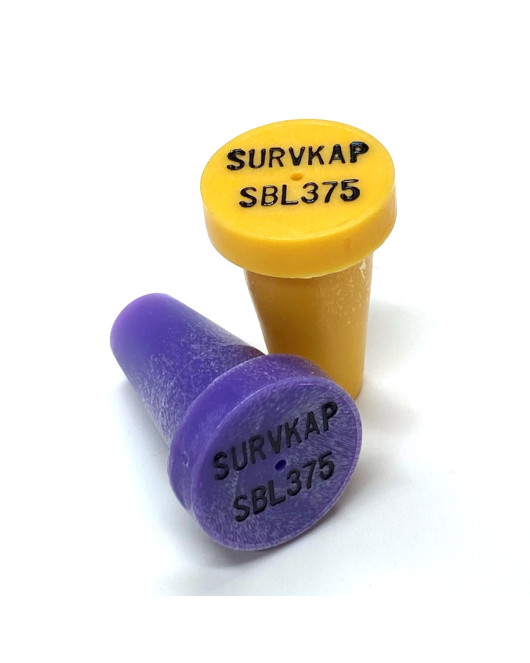 Plastic Marker with recessed black letters for 3/8" Rebar or 1/2" pipe