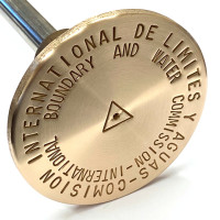 3 1/4" Brass Flat  Stamped Cap to Fit 9/16" Stainless Steel Monument