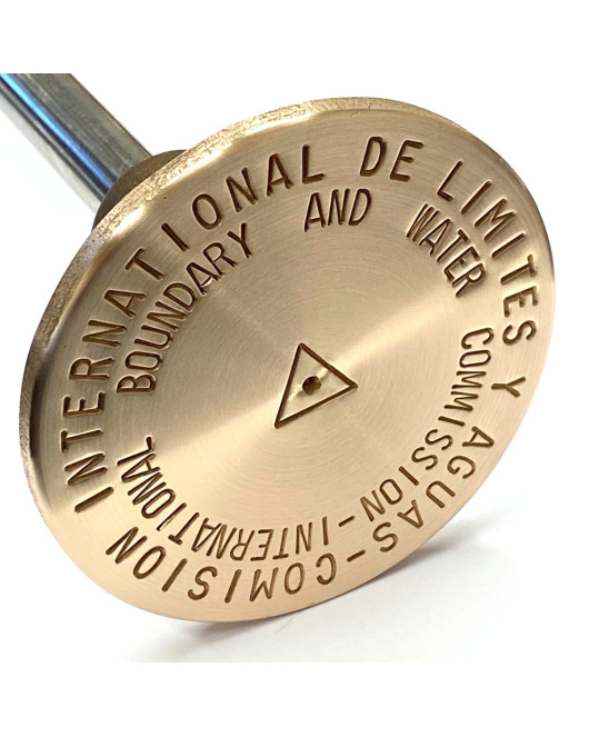 3 1/4" Brass Flat  Stamped Cap to Fit 9/16" Stainless Steel Monument