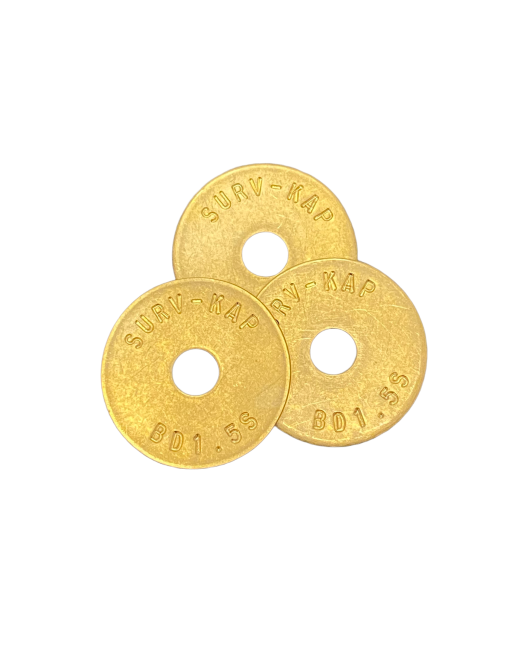 1 1/2" Brass Survey Washer (Stamped)